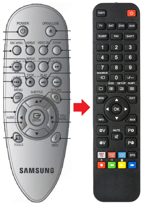 DVD-E350 SAMSUNG afstandsbediening - productfoto