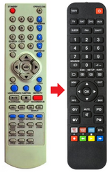 DVD-R100-250USB DUAL afstandsbediening - productfoto
