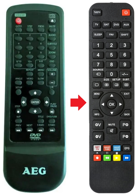 DVD4550 AEG afstandsbediening - productfoto