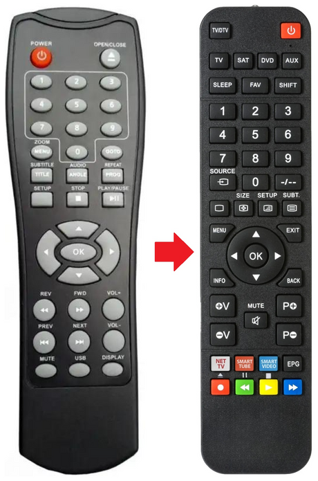 DVD9088 UNITED afstandsbediening - productfoto