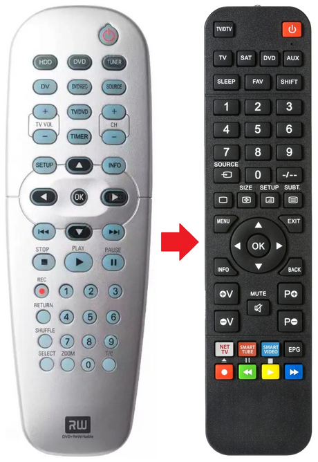 DVDR3440H PHILIPS afstandsbediening - productfoto