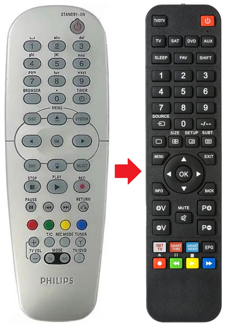 DVDR610 PHILIPS afstandsbediening - productfoto