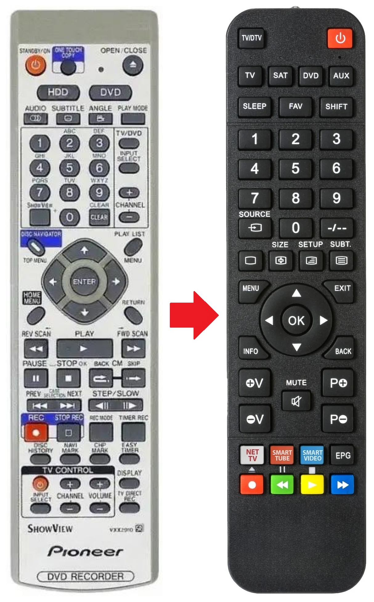 DVR-5100H PIONEER afstandsbediening - productfoto