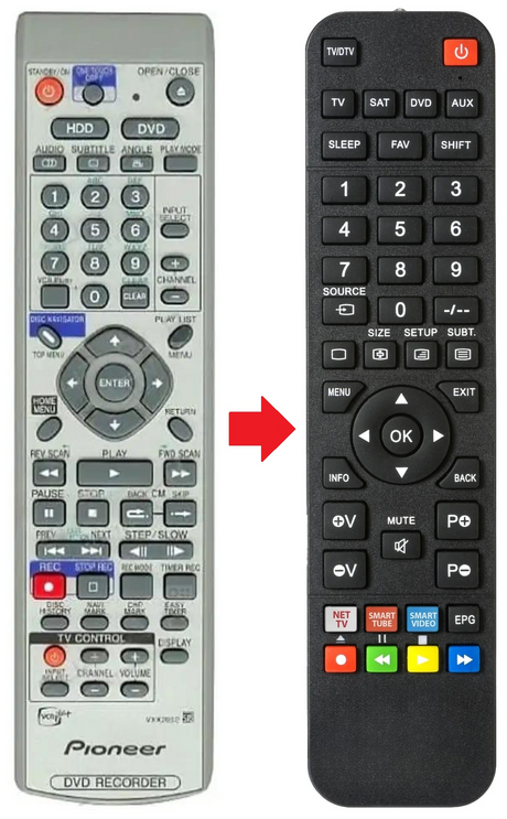 DVR-520H PIONEER afstandsbediening - productfoto