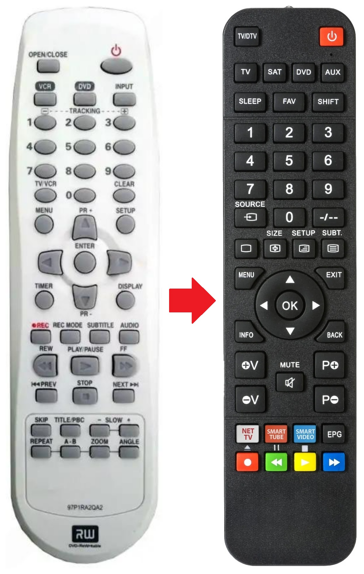 DVR-6705 DAEWOO afstandsbediening - productfoto