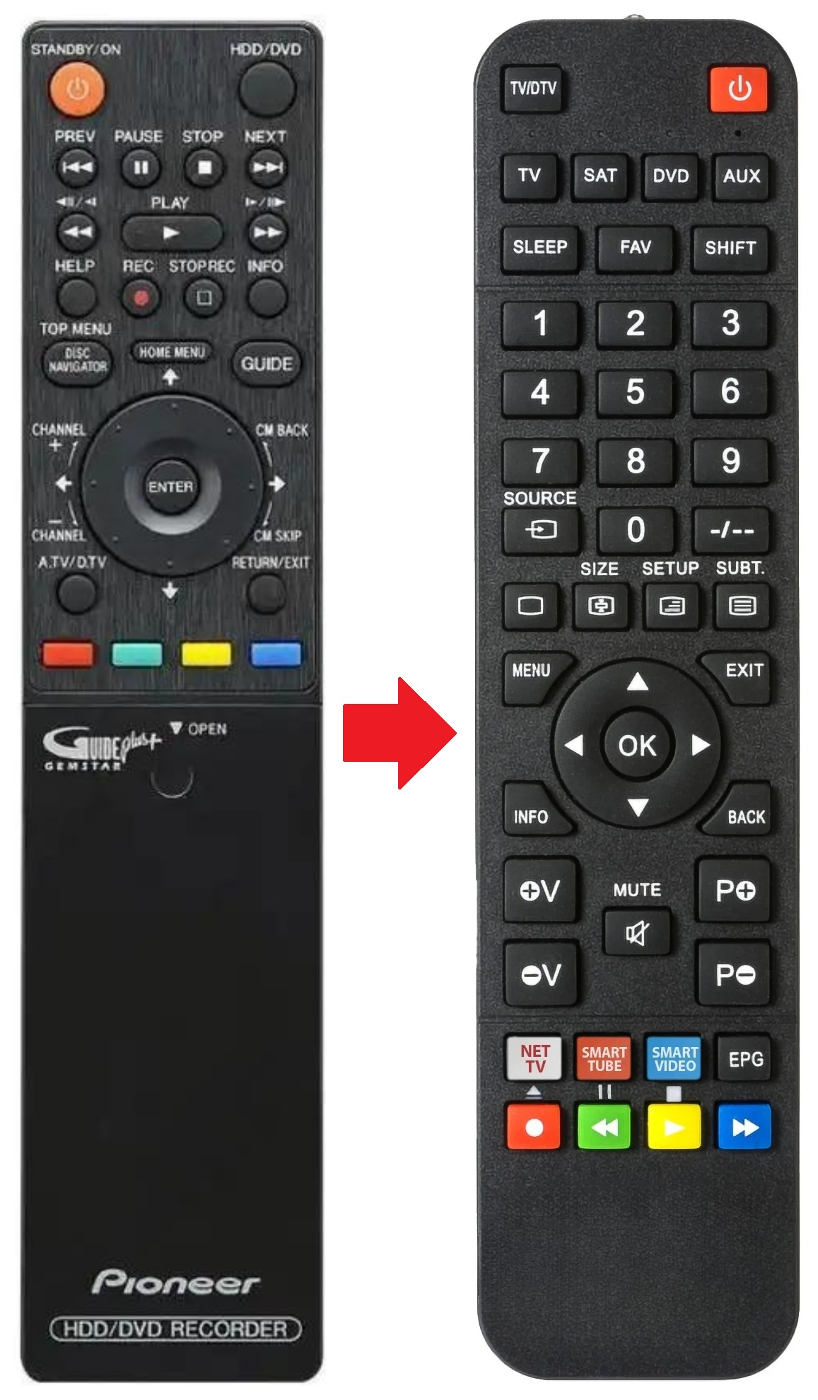 DVR-LX60D PIONEER afstandsbediening - productfoto