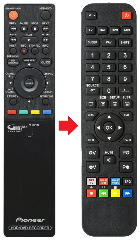 DVR-LX60D PIONEER afstandsbediening - productfoto