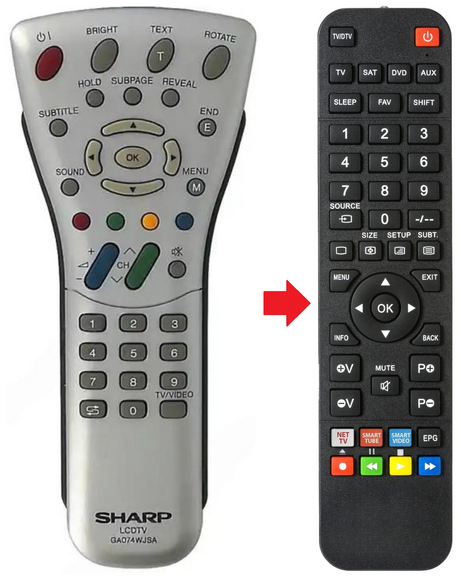 G1046BMSA SHARP afstandsbediening - productfoto