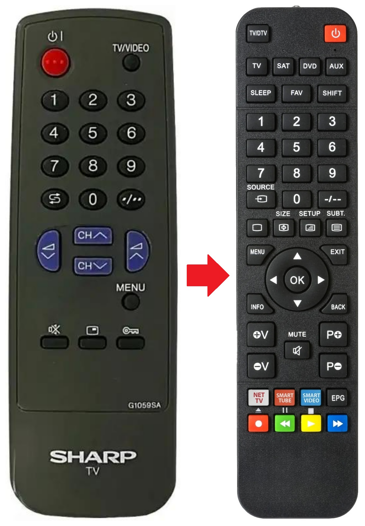 G1059SA SHARP afstandsbediening - productfoto