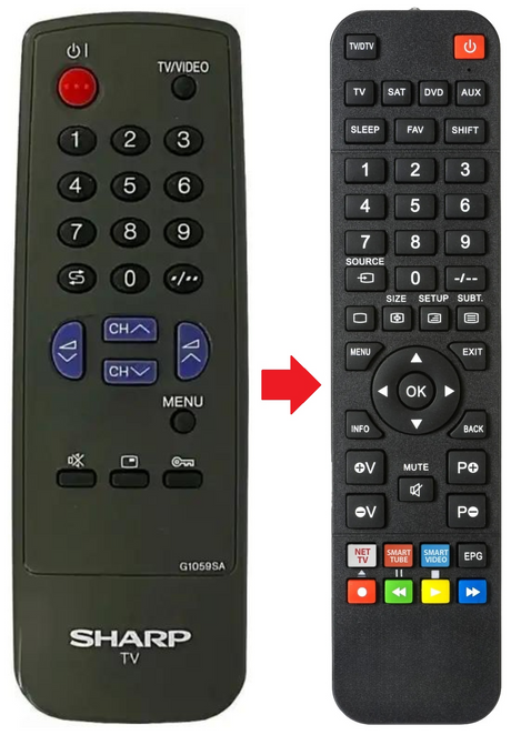 G1059SA SHARP afstandsbediening - productfoto