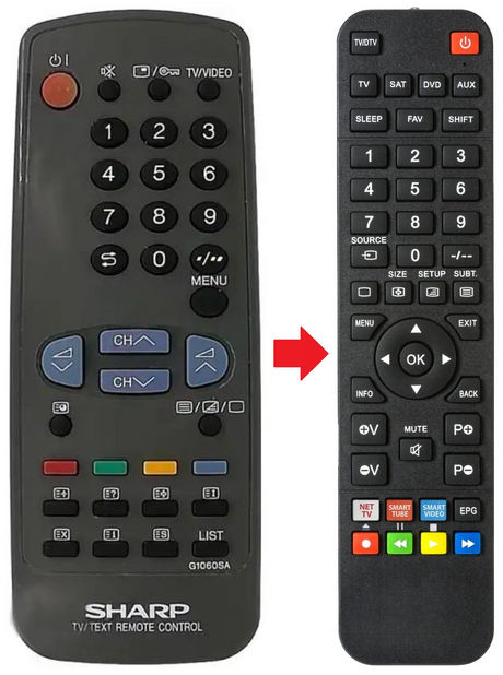 G1060SA SHARP afstandsbediening - productfoto