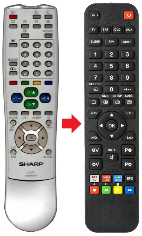 GA206WJSA SHARP afstandsbediening - productfoto