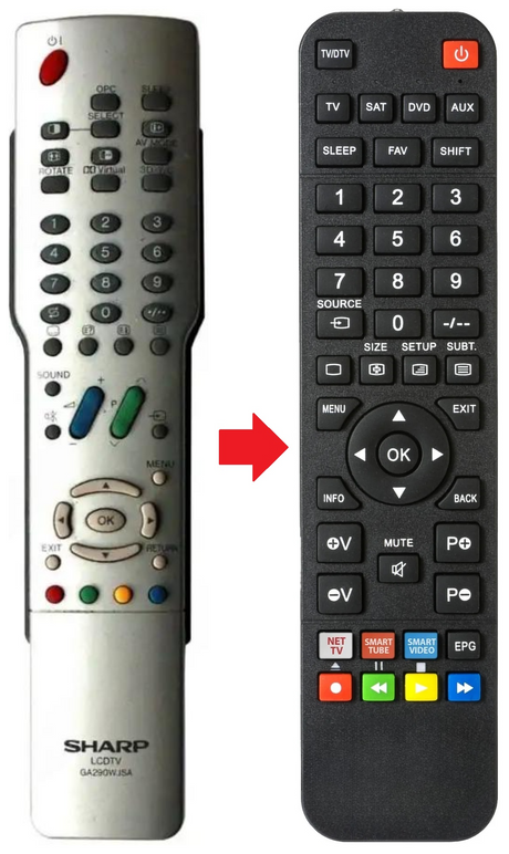 GA290WJSA SHARP afstandsbediening - productfoto