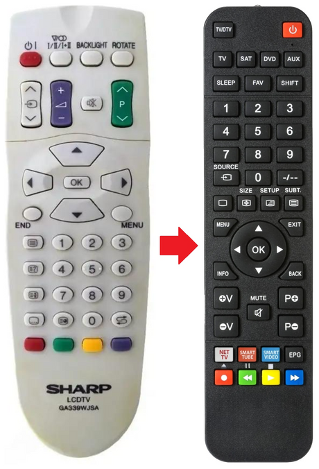 GA339WJSA SHARP afstandsbediening - productfoto