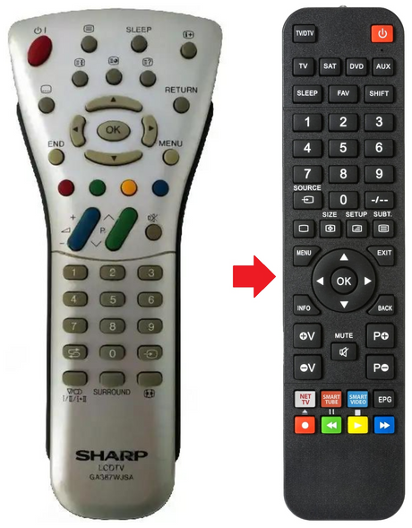 GA387WJSA SHARP afstandsbediening - productfoto