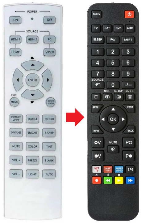 H1180HD VIVITEK afstandsbediening - productfoto