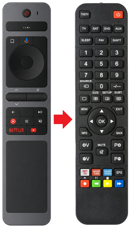 H55M90EUX HAIER afstandsbediening - vergelijking
