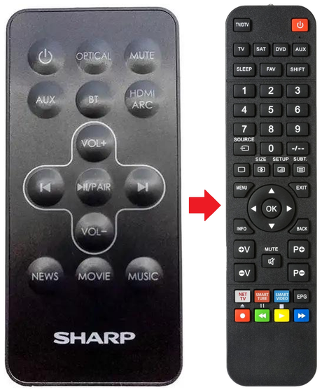 HT-SB110 SHARP afstandsbediening - productfoto