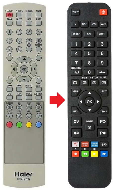 HTR-273W HAIER afstandsbediening - productfoto