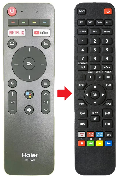 HTR-U28 HAIER afstandsbediening - productfoto