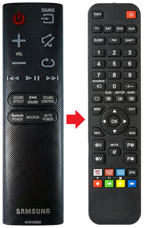 HW-J7500 SAMSUNG afstandsbediening - vergelijking