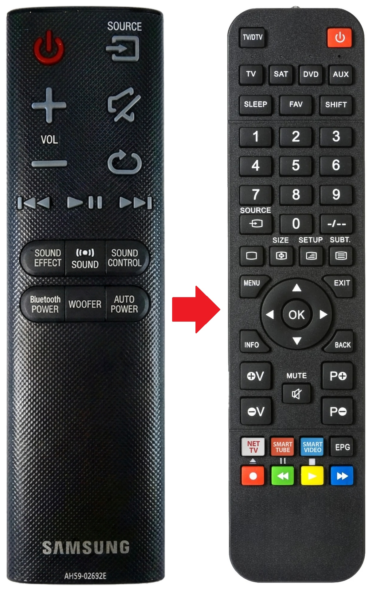 HW-J7500 SAMSUNG afstandsbediening - vergelijking