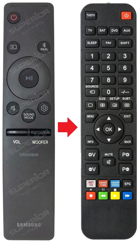 HW-Q950A SAMSUNG afstandsbediening - vergelijking