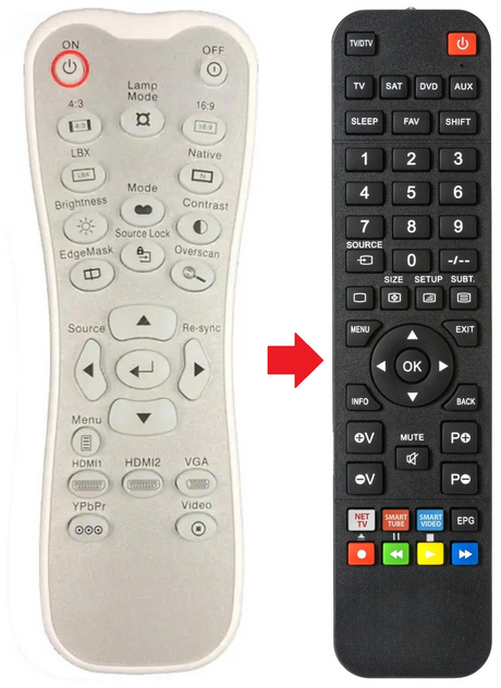 L-27-5KEY OPTOMA afstandsbediening - productfoto