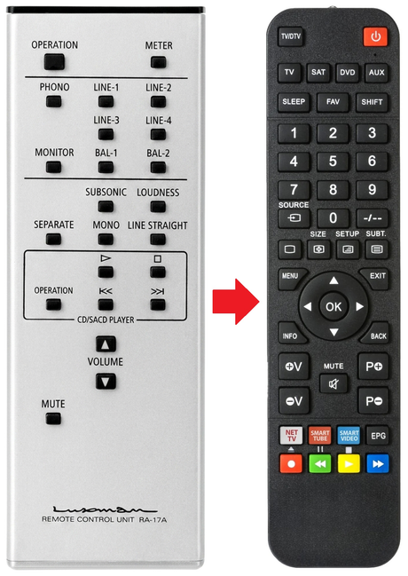 L-590AX LUXMAN afstandsbediening - vergelijking