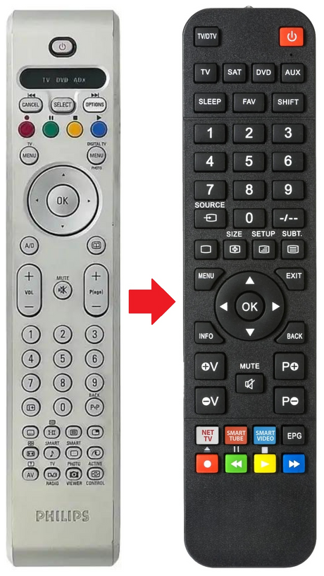 LC370WX1-SL04 PHILIPS afstandsbediening - productfoto