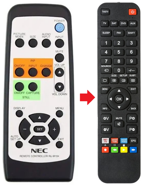 LCD3000 NEC afstandsbediening - productfoto