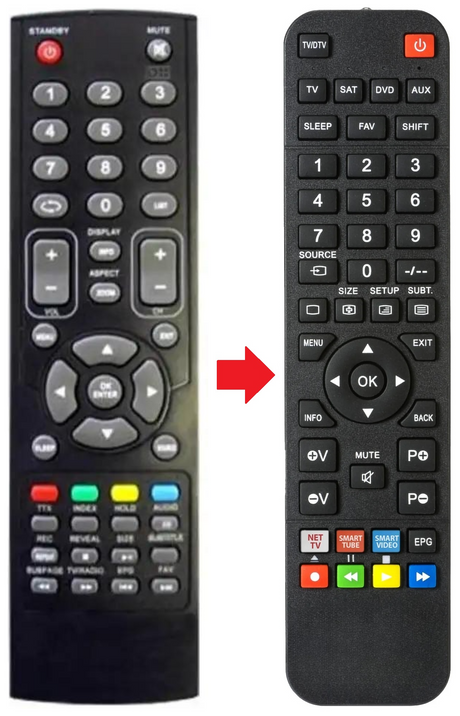 LCDTV-T22 DIKOM afstandsbediening - productfoto