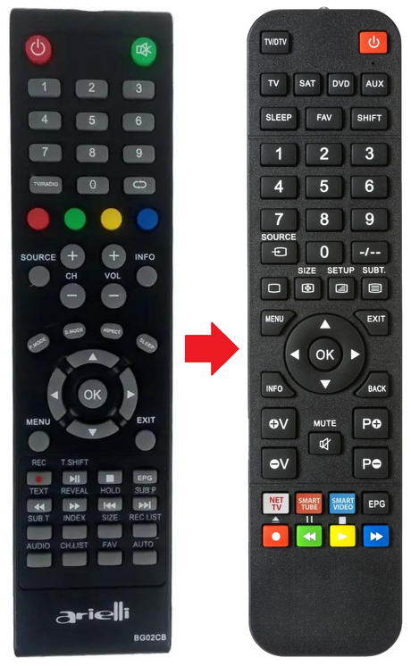 LED2454HD ARIELLI afstandsbediening - productfoto