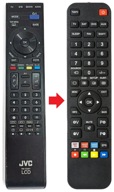 LT-32DR1BU JVC afstandsbediening - productfoto