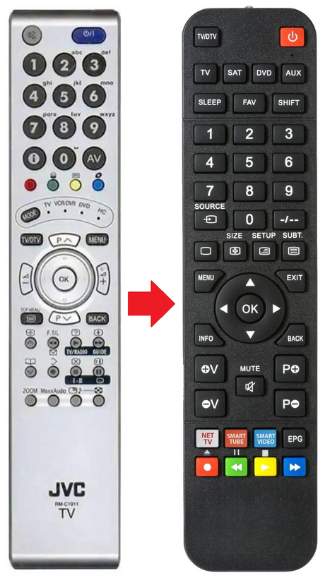 LT32DR7BU JVC afstandsbediening - productfoto