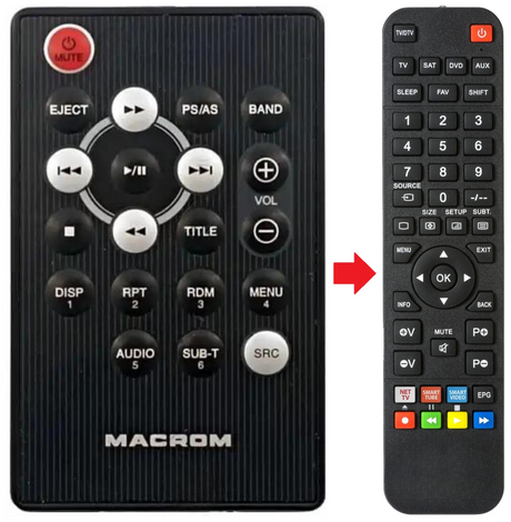 M-DVD4000 MACROM afstandsbediening - productfoto