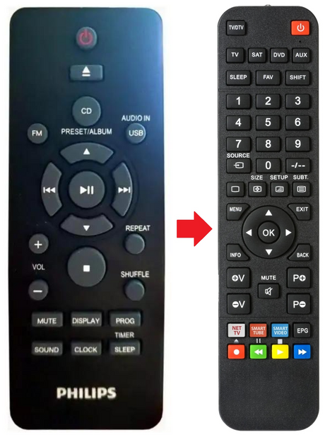 MCM2300 PHILIPS afstandsbediening - productfoto