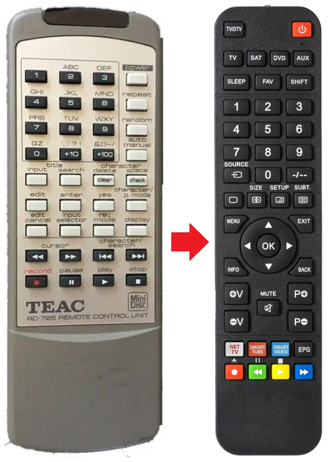 MD-H500I TEAC TEAK afstandsbediening - productfoto