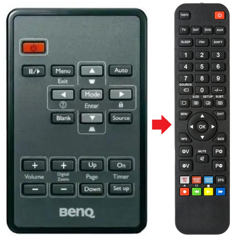 MP525P-DLP BENQ afstandsbediening - productfoto
