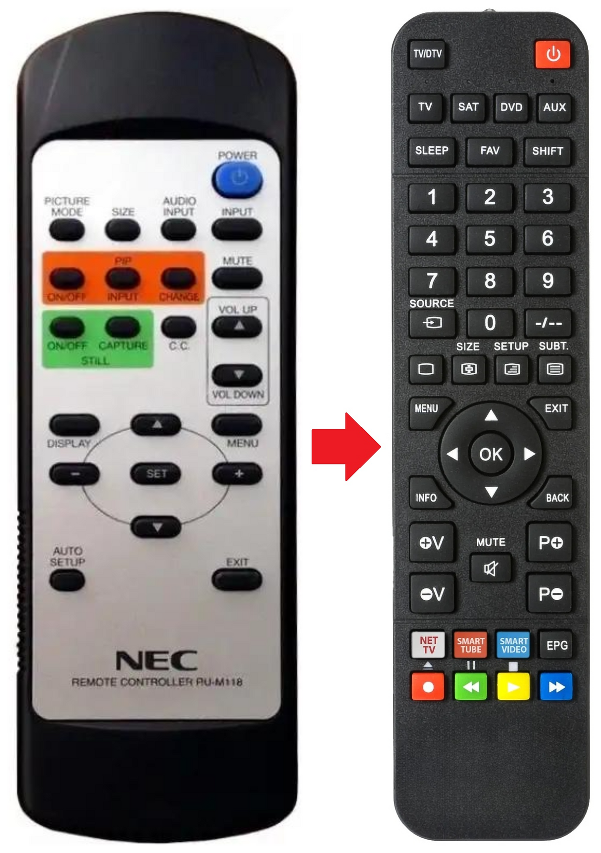 MULTISYNC-V421 NEC afstandsbediening - productfoto