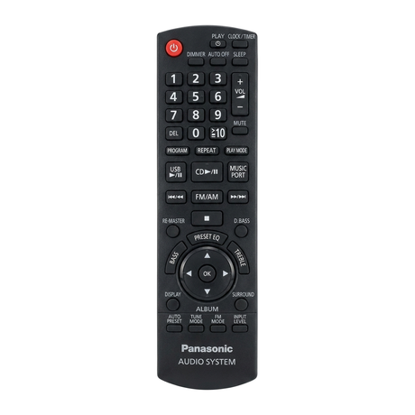 N2QAYB000384 PANASONIC afstandsbediening