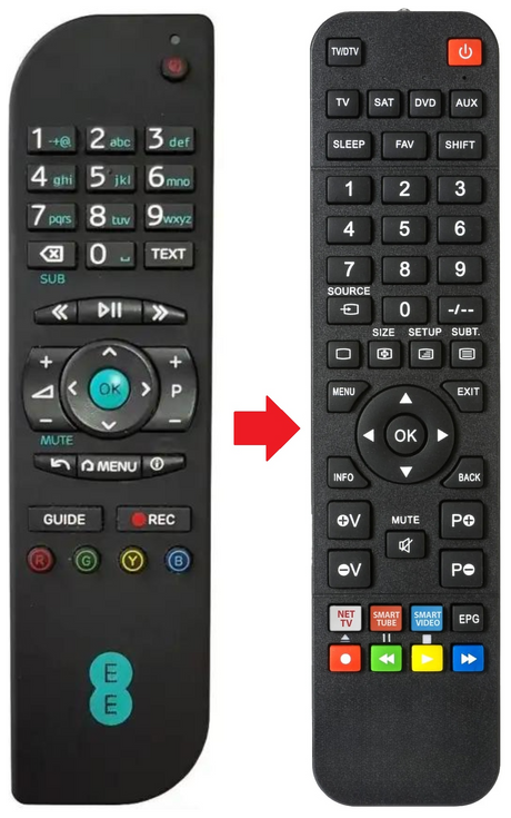 N7900-1T2C-4-AB2 VIDEOFUTUR afstandsbediening - productfoto