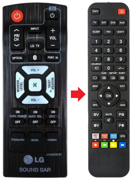 NB2540 LG afstandsbediening - productfoto