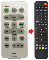 NP100 NEC afstandsbediening - productfoto