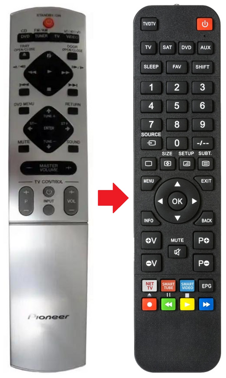 NS-DV1000 PIONEER afstandsbediening - productfoto