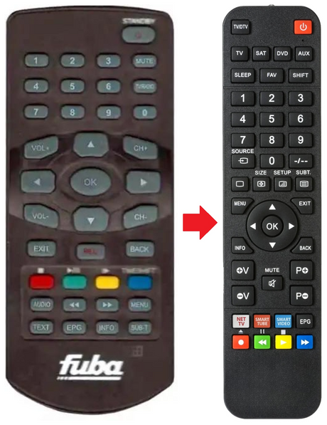 ODE704 FUBA afstandsbediening - productfoto