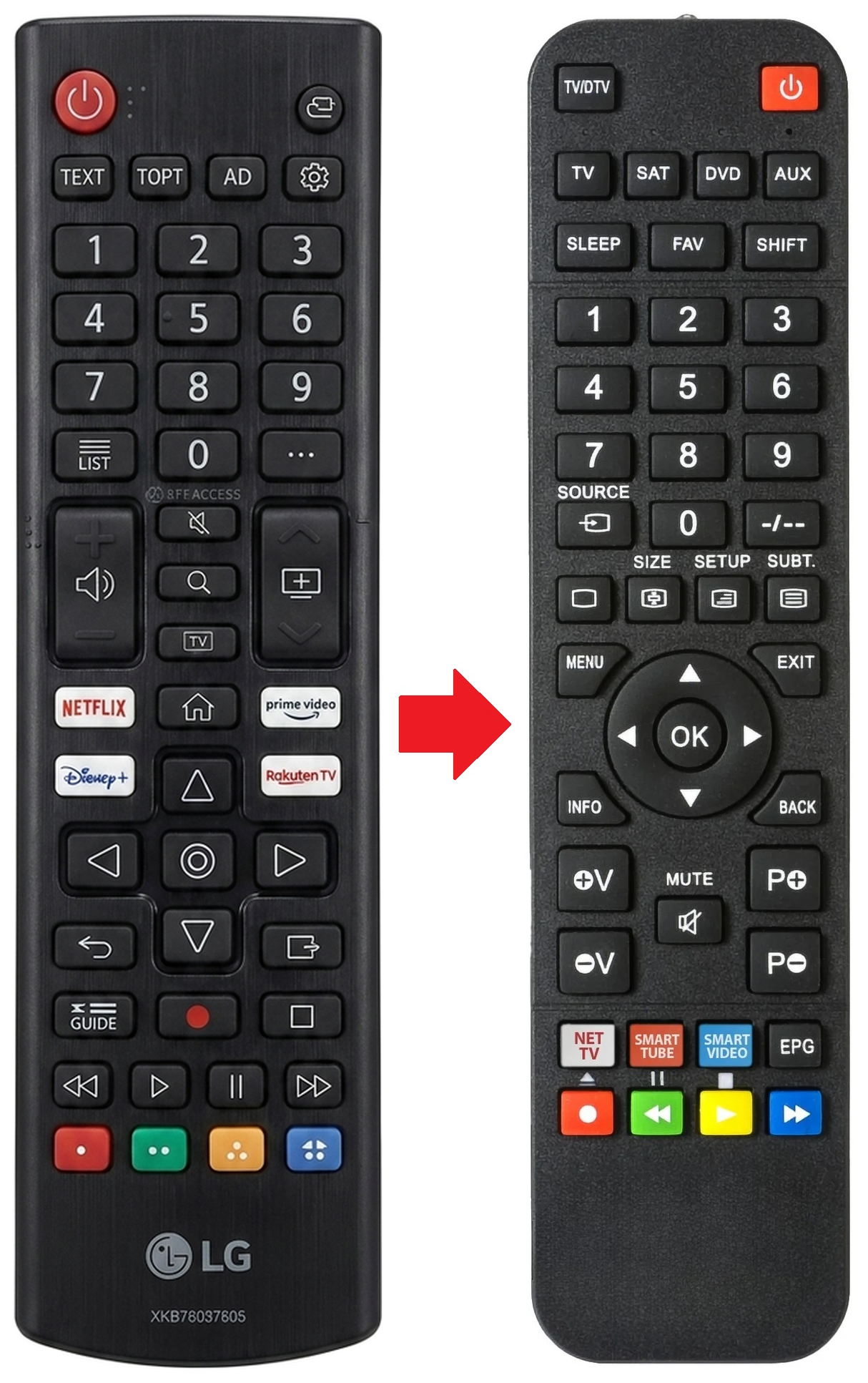 OLED48C29LA LG afstandsbediening - vergelijking