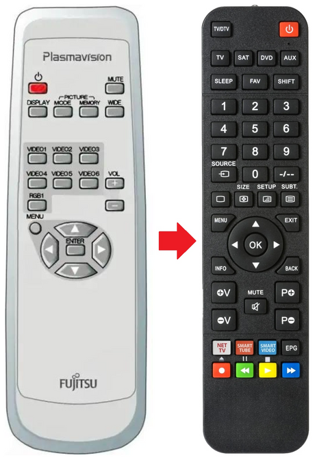 P42HHA51W FUJITSU afstandsbediening - productfoto