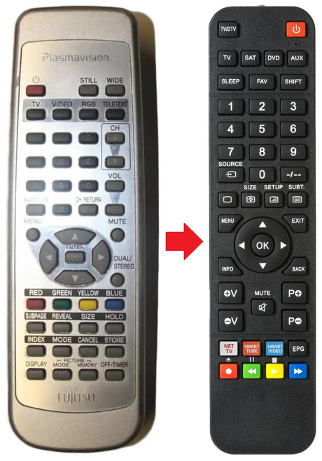 P50XTA51 FUJITSU afstandsbediening - productfoto