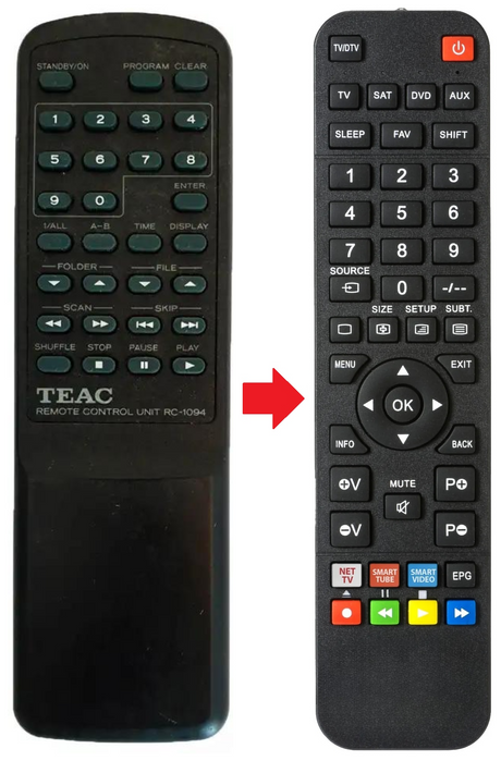 PD-H380 TEAC TEAK afstandsbediening - productfoto